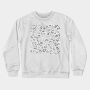 Doodle grey paw prints seamless Crewneck Sweatshirt